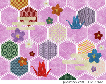 Tortoiseshell base various Japanese patterns Japanese paper material_pink Tortoiseshell base various Japanese patterns Japanese paper material_pink 112347664