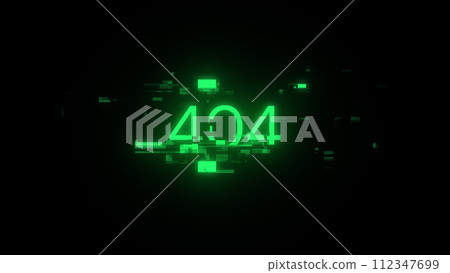 3D rendering error 404 text with screen effects of technological glitches 3D rendering error 404 text with screen effects of technological glitches 112347699