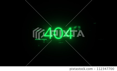 3D rendering error 404 text with screen effects of technological glitches 3D rendering error 404 text with screen effects of technological glitches 112347700