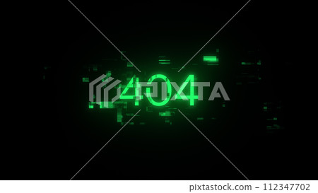 3D rendering error 404 text with screen effects of technological glitches 3D rendering error 404 text with screen effects of technological glitches 112347702