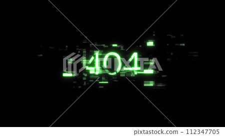 3D rendering error 404 text with screen effects of technological glitches 3D rendering error 404 text with screen effects of technological glitches 112347705