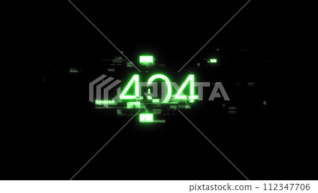 3D rendering error 404 text with screen effects of technological glitches 3D rendering error 404 text with screen effects of technological glitches 112347706