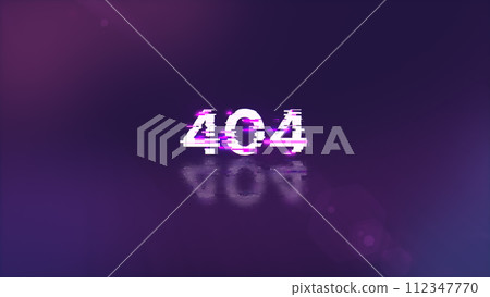 3D rendering error 404 text with screen effects of technological glitches 3D rendering error 404 text with screen effects of technological glitches 112347770