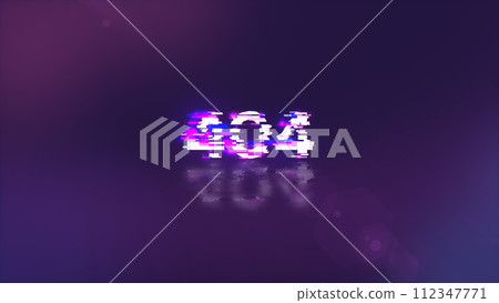 3D rendering error 404 text with screen effects of technological glitches 3D rendering error 404 text with screen effects of technological glitches 112347771