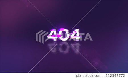 3D rendering error 404 text with screen effects of technological glitches 3D rendering error 404 text with screen effects of technological glitches 112347772