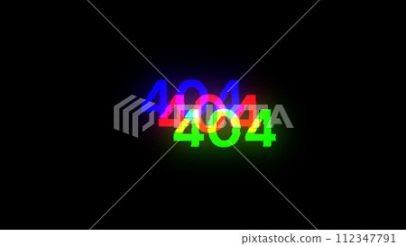 3D rendering error 404 text with screen effects of technological glitches 3D rendering error 404 text with screen effects of technological glitches 112347791
