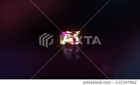 3D rendering AI text with screen effects of technological glitches 112347902