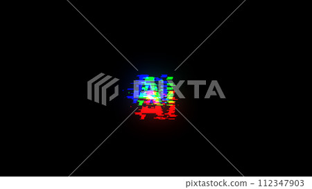 3D rendering AI text with screen effects of technological glitches 112347903