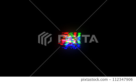 3D rendering AI text with screen effects of technological glitches 112347906
