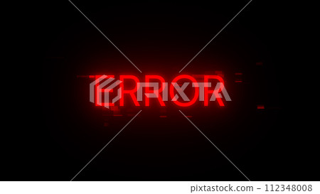 3D rendering error text with screen effects of technological glitches 3D rendering error text with screen effects of technological glitches 112348008