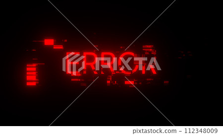 3D rendering error text with screen effects of technological glitches 3D rendering error text with screen effects of technological glitches 112348009
