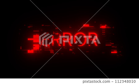 3D rendering error text with screen effects of technological glitches 3D rendering error text with screen effects of technological glitches 112348010