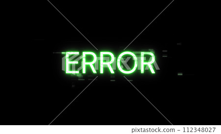 3D rendering error text with screen effects of technological glitches 3D rendering error text with screen effects of technological glitches 112348027