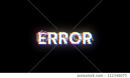 3D rendering error text with screen effects of technological glitches 3D rendering error text with screen effects of technological glitches 112348075