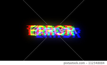 3D rendering error text with screen effects of technological glitches 3D rendering error text with screen effects of technological glitches 112348084