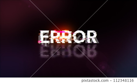 3D rendering error text with screen effects of technological glitches 3D rendering error text with screen effects of technological glitches 112348116
