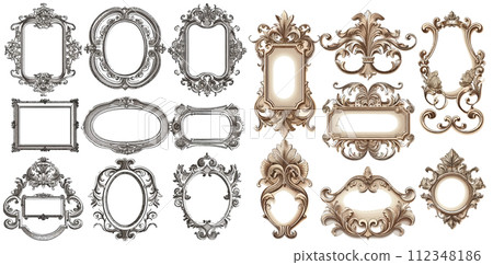 Calligraphic vector frame elements 112348186