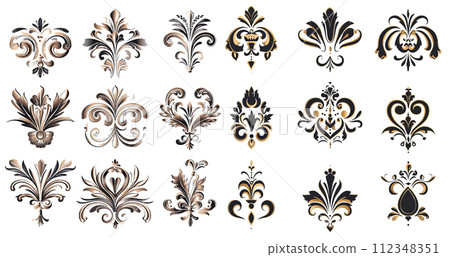 Luxury vintage logo set, vector illustration 112348351