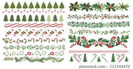 Collection of simple christmas themed borders vector Collection of simple christmas themed borders vector 112348470
