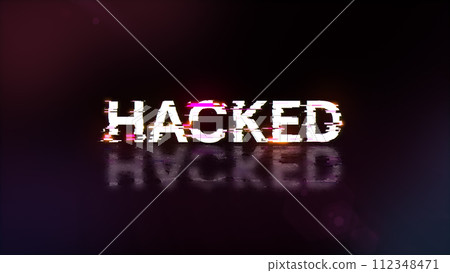 3D rendering hacked text with screen effects of technological glitches 3D rendering hacked text with screen effects of technological glitches 112348471