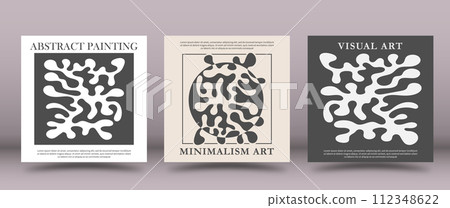 A set of paintings of abstract fine art. A minimalist design layout for interior creativity, banners, posters and creative ideas. Artistic illustration of wall paintings and prints A set of paintings of abstract fine art. A minimalist design layout for interior creativity, banners, posters and creative ideas. Artistic illustration of wall paintings and prints 112348622