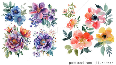 Watercolor floral bouque Watercolor floral bouque 112348637