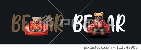 Adorable Cartoon Bears in Stylish Outfits Driving Red Cars: Perfect for Children’s Book Illustrations, Animations Adorable Cartoon Bears in Stylish Outfits Driving Red Cars: Perfect for Children’s Book Illustrations, Animations 112348908