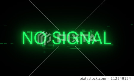 3D rendering no signal text with screen effects of technological glitches 3D rendering no signal text with screen effects of technological glitches 112349134