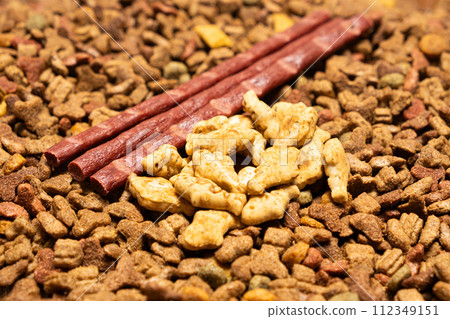 Treats for cats meat sticks sausages and catnip cookies. Treats for cats meat sticks sausages and catnip cookies. 112349151