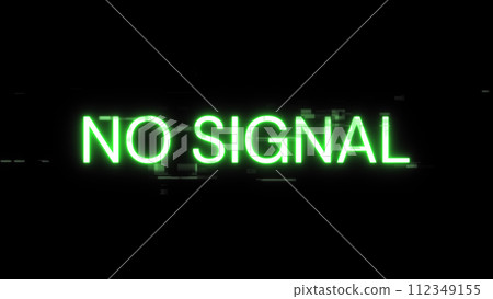 3D rendering no signal text with screen effects of technological glitches 3D rendering no signal text with screen effects of technological glitches 112349155