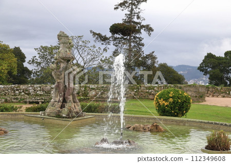 Vigo Castle Botanical Gardens.  The botanical gardens within San Sebastian castle in Vigo, Spain. 112349608