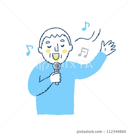 享受卡拉 OK 的老人 享受卡拉 OK 的老人 112349860