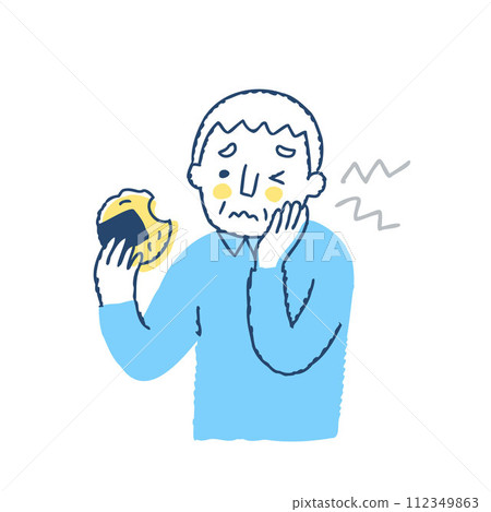 老人吃米果後感覺牙痛 老人吃米果後感覺牙痛 112349863