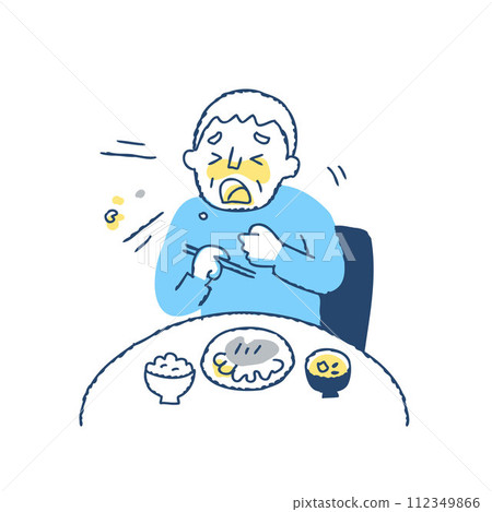 老人吃飯時噎住 112349866