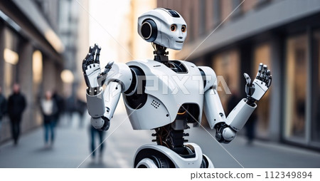 Cute and funny colorful robotic monster 3D cartoon character. Cute and funny colorful robotic monster 3D cartoon character. 112349894