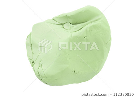 Green plasticine isolated on white background Green plasticine isolated on white background 112350830