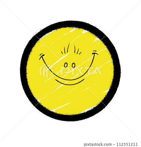Graffiti emoticon. Smiling face painted spray paint. Vector illustration Graffiti emoticon. Smiling face painted spray paint. Vector illustration 112351211
