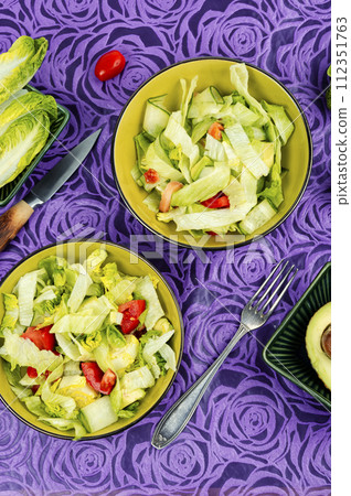 Fresh colorful spring vegetable salad. 112351763