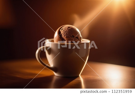 Rich, creamy dessert is tempting treat for any sweet tooth craving cool indulgence. For advertising, banner, relaxation, lifestyle, menu, dessert, culinary or cafe themed content. Copy space. 112351959