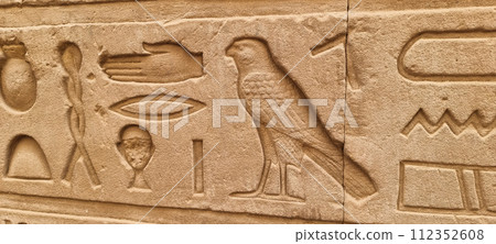 ancient Egyptian hieroglyphs of great quality and variety ancient Egyptian hieroglyphs of great quality and variety 112352608