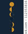 Lunar cycles illustration. Monn phases poster. Mystical, alchemy, esoteric art 112353816