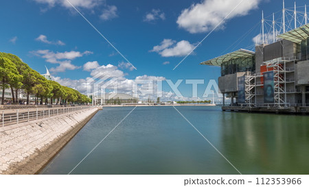 Panorama showing Lisbon Oceanarium timelapse, located in the Park of Nations. Panorama showing Lisbon Oceanarium timelapse, located in the Park of Nations. 112353966