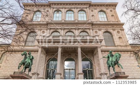 The Academy of Fine Arts front view timelapse in Munich, Germany The Academy of Fine Arts front view timelapse in Munich, Germany 112353985