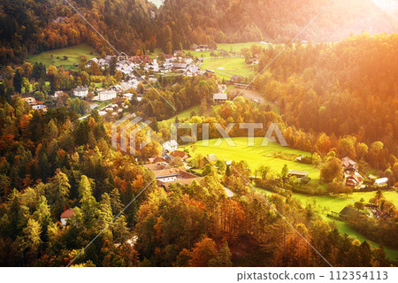 Autumn landscape in Slovenia 112354113