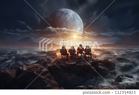 AI-generated content. Astronauts Explore the Lunar Surface on a Grand Expedition.Generated image 112354923