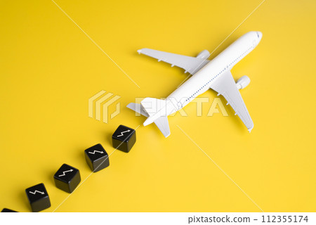The passenger plane leaves losses. Crisis and falling profitability in the airline industry. Rising fuel costs, intense competition, and unforeseen circumstances like global pandemics. Sustainability 112355174