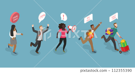 3D Isometric Flat Vector Illustration of Intrusive Sellers 3D Isometric Flat Vector Illustration of Intrusive Sellers 112355390