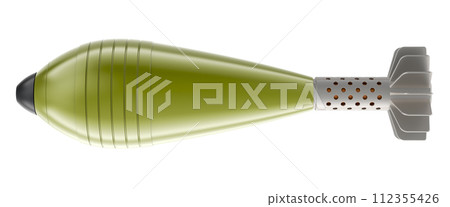 Mortar bomb, 3D rendering Mortar bomb, 3D rendering 112355426
