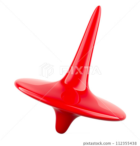 Red Spinning Top, 3D rendering 112355438