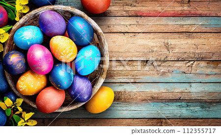 Easter eggs, holiday spring easter concept 112355717